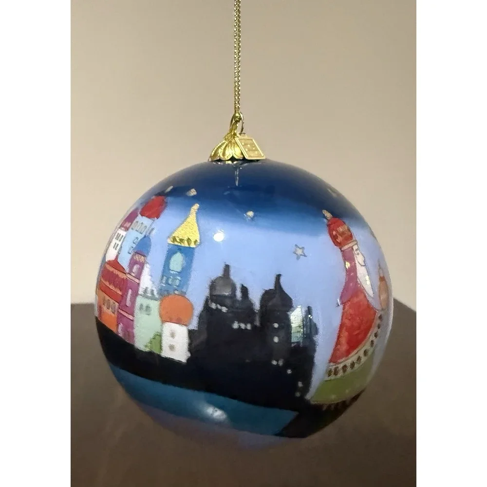 Pier 1 LI BIEN Manger Nativity Christmas Baby Jesus Glass Ornament, 2019